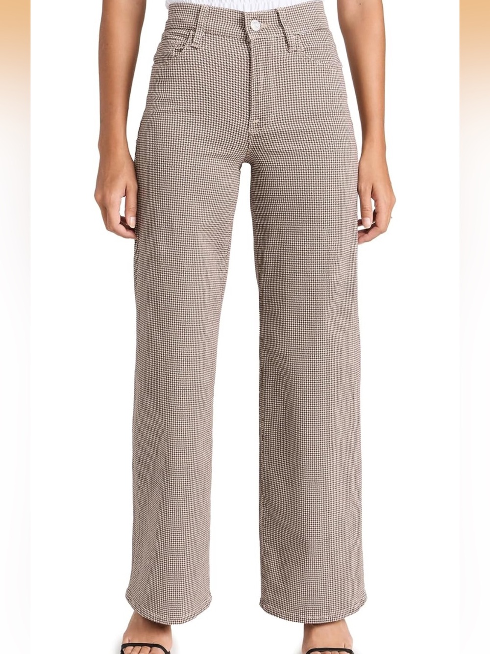 FRAME Women's Le Slim Houndstooth Palazzo Pants